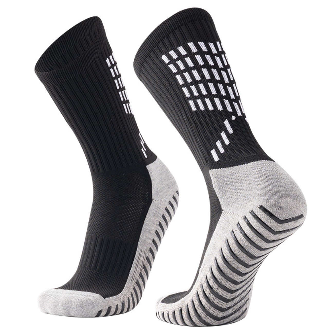 DD26 Striped Dispensed-Grip Mid-Calf Socks Stretchy black,MAKO SOURCING,DD26 Striped Dispensed-Grip Mid-Calf Socks Stretchy black