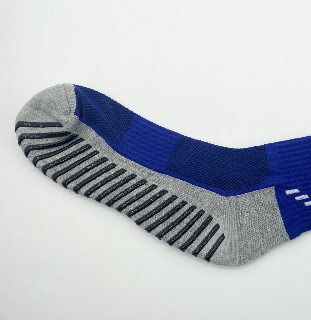 DD26 Striped Dispensed-Grip Mid-Calf Socks Stretchy blue,MAKO SOURCING,DD26 Striped Dispensed-Grip Mid-Calf Socks Stretchy blue