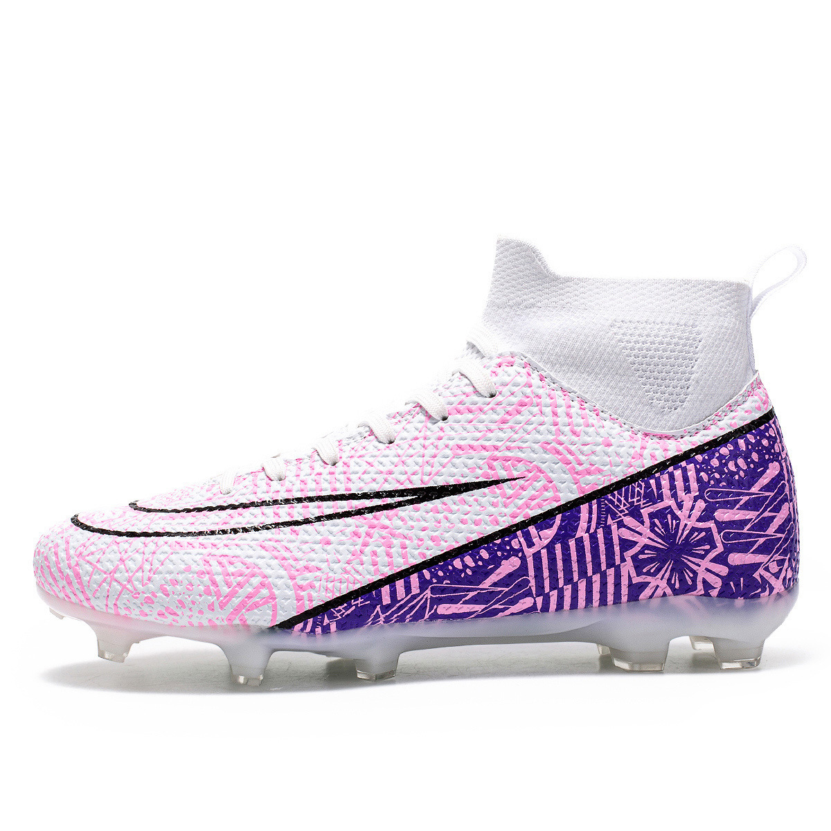 High-Top Soccer Shoes – TF/AG for Adult Training,MAKO SOURCING,跨境高帮成人足球鞋男女TF碎钉人造草坪AG长钉学生训练足球鞋批发