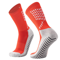 DD26 Striped Dispensed-Grip Mid-Calf Socks Stretchy orange,MAKO SOURCING,DD26 Striped Dispensed-Grip Mid-Calf Socks Stretchy orange