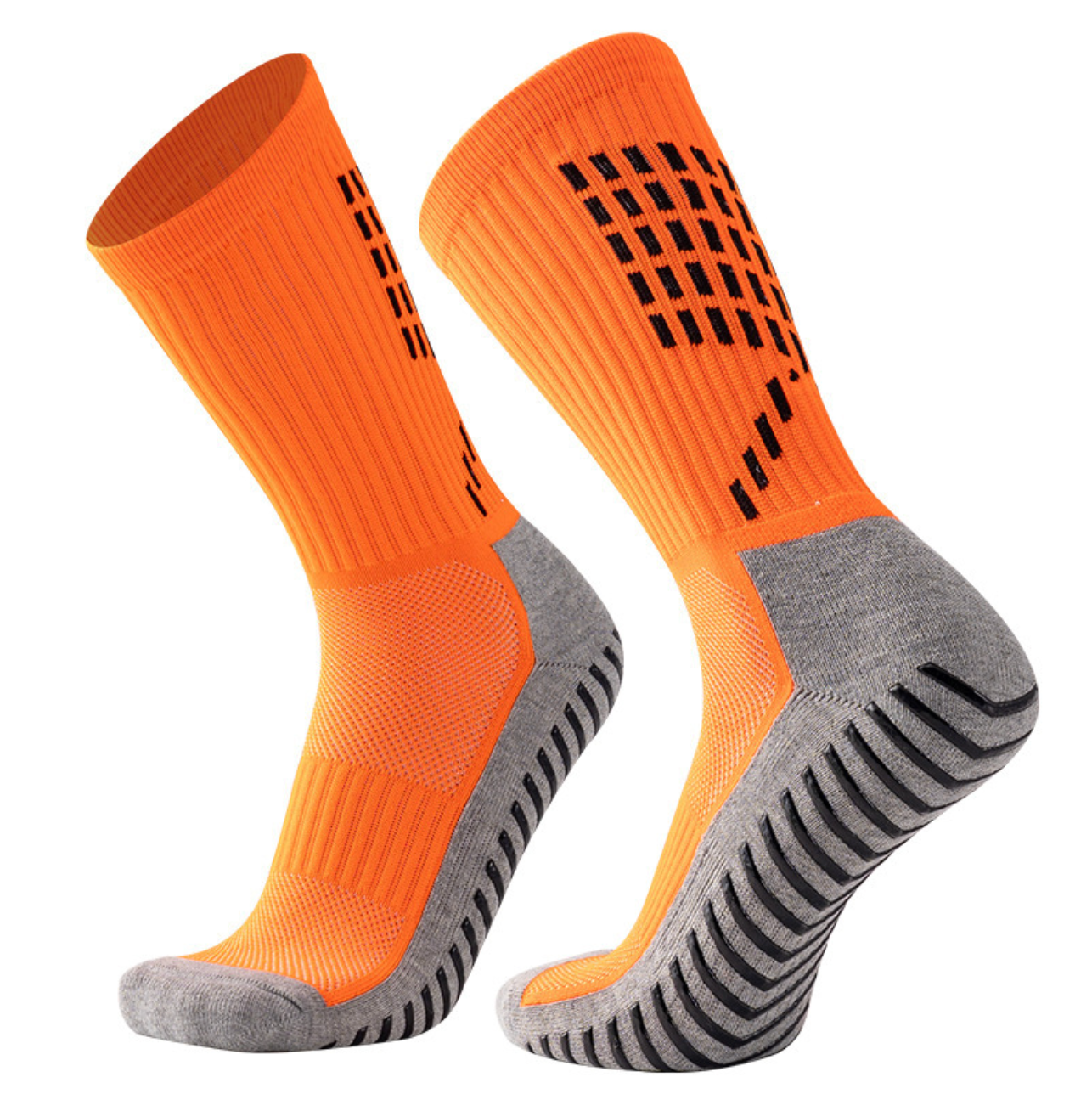 DD26 Striped Dispensed-Grip Mid-Calf Socks Stretchy orange,MAKO SOURCING,DD26 Striped Dispensed-Grip Mid-Calf Socks Stretchy orange