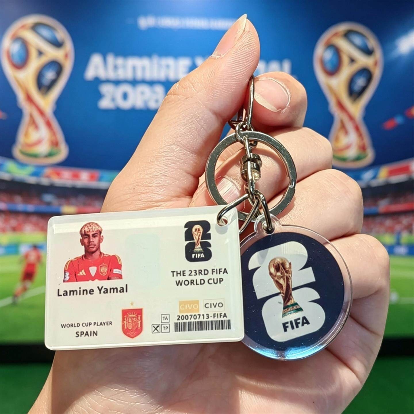 2026 World Cup Acrylic Keychain – Ronaldo, Neymar, Mbappé,MAKO SOURCING,2026 World Cup Acrylic Keychain