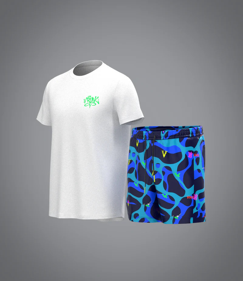 3D Printed VRK Men's Sportswear Set – Quick-Dry Breathable 2-Piece Football Jersey & Shorts,MAKO SOURCING,3D Printed VRK Men's Sportswear Set – Quick-Dry Breathable Football Jersey & Shorts | MAKO
