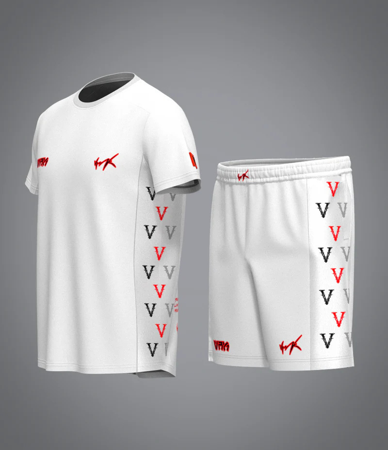 3D Printed VRK Men's Sportswear Set – Quick-Dry Breathable 2-Piece Football Jersey & Shorts,MAKO SOURCING,3D Printed VRK Men's Sportswear Set – Quick-Dry Breathable Football Jersey & Shorts | MAKO