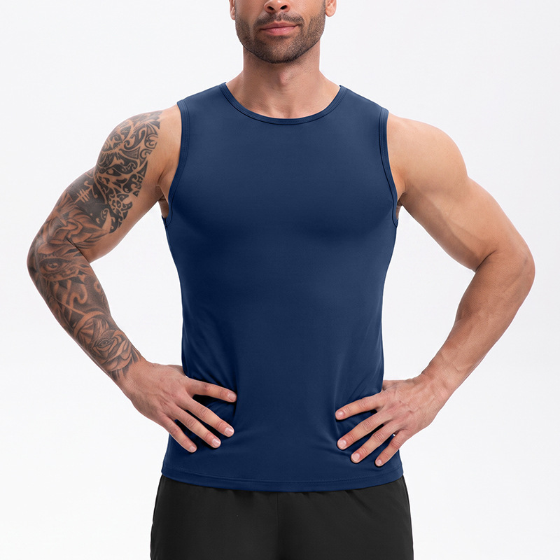 Men's High Elastic Quick-Dry Sleeveless Tank Top – Gym Running Training Workout Shirt,MAKO SOURCING,Men's Quick-Dry Sleeveless Tank Top – High Elastic Gym & Running Shirt | MAKO