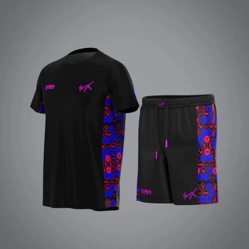3D Printed VRK Men's Sportswear Set – Quick-Dry Breathable 2-Piece Football Jersey & Shorts,MAKO SOURCING,3D Printed VRK Men's Sportswear Set – Quick-Dry Breathable Football Jersey & Shorts | MAKO