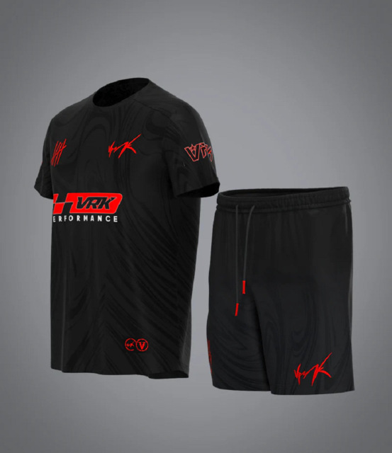 3D Printed VRK Men's Sportswear Set – Quick-Dry Breathable 2-Piece Football Jersey & Shorts,MAKO SOURCING,3D Printed VRK Men's Sportswear Set – Quick-Dry Breathable Football Jersey & Shorts | MAKO