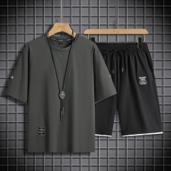 Men's Summer Lightweight 2-Piece Sportswear Set – Loose Fit Short Sleeve Running Shorts Casual Outfit,MAKO SOURCING,Men's Summer Lightweight Sportswear Set – Loose Fit Running Shorts & Short Sleeve Top | MAKO