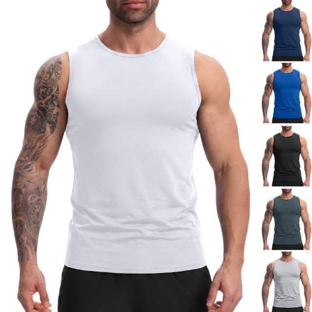 Men's High Elastic Quick-Dry Sleeveless Tank Top – Gym Running Training Workout Shirt,MAKO SOURCING,Men's Quick-Dry Sleeveless Tank Top – High Elastic Gym & Running Shirt | MAKO