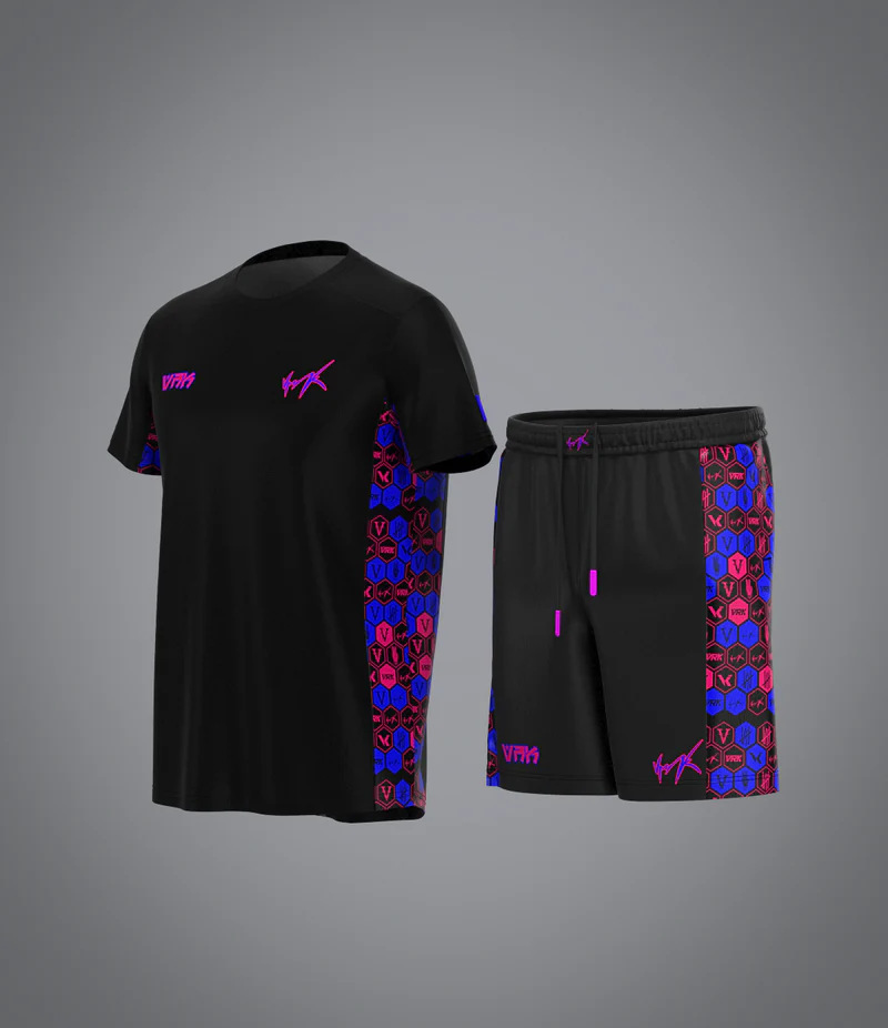 3D Printed VRK Men's Sportswear Set – Quick-Dry Breathable 2-Piece Football Jersey & Shorts,MAKO SOURCING,3D Printed VRK Men's Sportswear Set – Quick-Dry Breathable Football Jersey & Shorts | MAKO