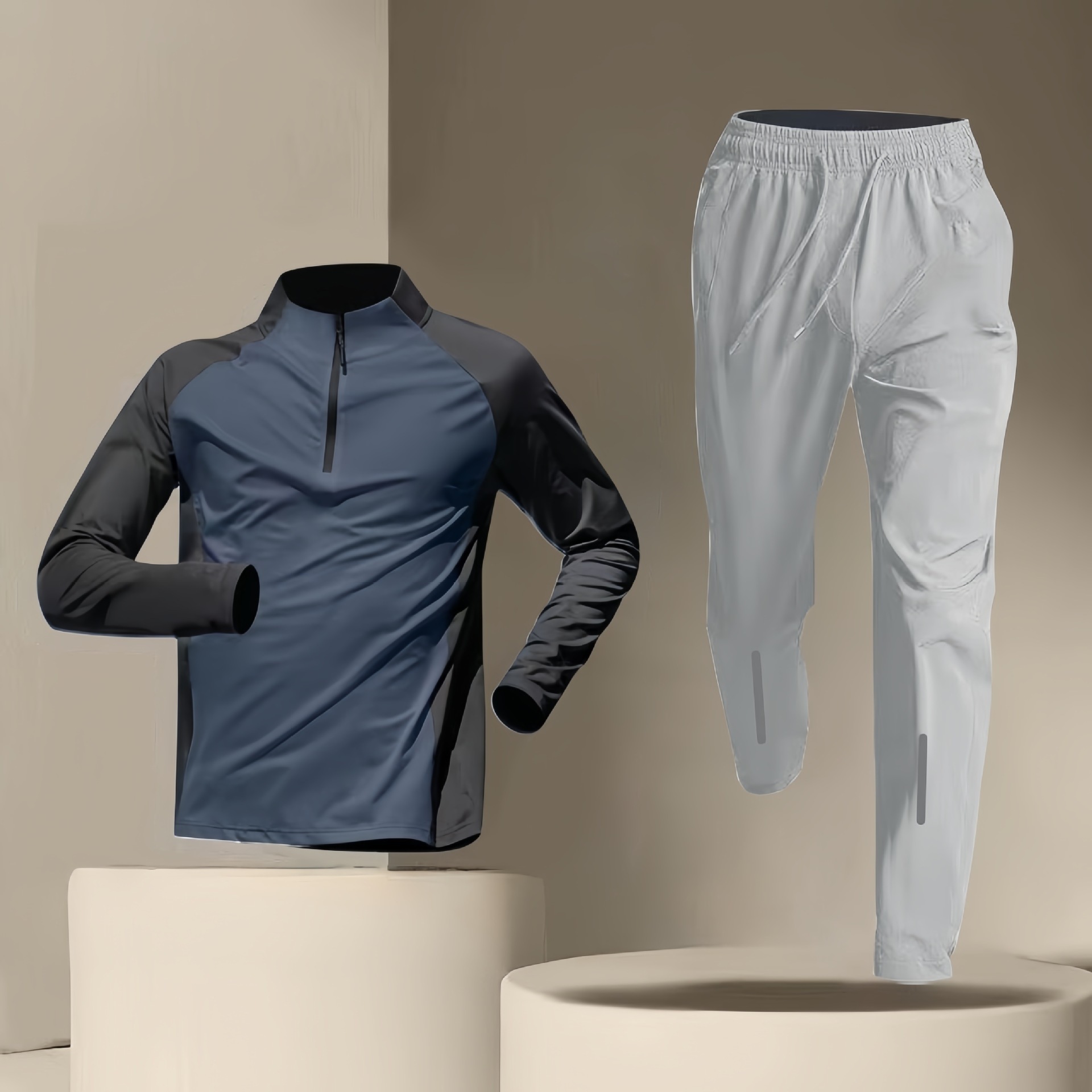 Men's & Women's Quarter-Zip Training Long Sleeve – Quick-Dry Running Fitness Top,MAKO SOURCING,Quarter-Zip Training Long Sleeve – Quick-Dry Running & Fitness Top for Men & Women | MAKO