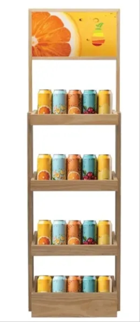 4-Tier Wooden Display Rack,Beverage Promo Solutions,4-Tier Wooden Display Rack