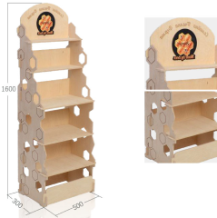 5-Tier Wooden Honey Display Rack – Easy Assembly,Beverage Promo Solutions,5-Tier Wooden Honey Display Rack – Easy Assembly
