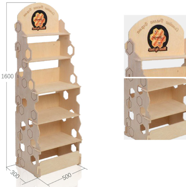 5-Tier Wooden Honey Display Rack – Easy Assembly,Beverage Promo Solutions,5-Tier Wooden Honey Display Rack – Easy Assembly