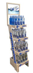 4-Tier Wooden Beverage Display Rack,Beverage Promo Solutions,4-Tier Wooden Beverage Display Rack