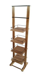 4-Tier Wooden Display Rack with Wire,Beverage Promo Solutions,4-Tier Wooden Display Rack with Wire