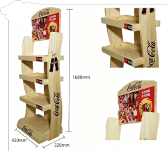 4-Tier Wooden Beverage Display Rack,Beverage Promo Solutions,4-Tier Wooden Beverage Display Rack