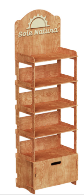 5-Tier Wooden Display Rack,Beverage Promo Solutions,5-Tier Wooden Display Rack