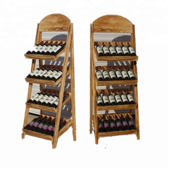 4-Tier Foldable Wooden Wine Rack,Beverage Promo Solutions,4-Tier Foldable Wooden Wine Rack