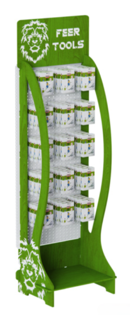 Wooden Display Stand with Iron Back Panel and Hooks,Beverage Promo Solutions,Wooden Display Stand with Iron Back Panel and Hooks