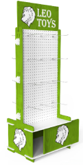 Easy-Assembly Wooden Display Rack with Iron Hooks and Board,Beverage Promo Solutions,Easy-Assembly Wooden Display Rack with Iron Hooks and Board