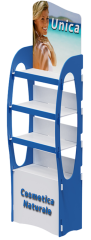 Easy-Assembly 4-Tier Wooden Display Rack,Beverage Promo Solutions,Easy-Assembly 4-Tier Wooden Display Rack