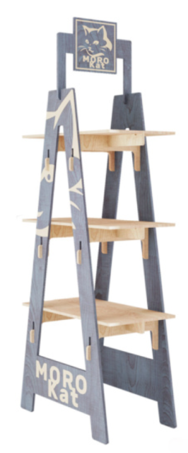 Easy-Assembly 3-Tier Wooden Display Rack,Beverage Promo Solutions,Easy-Assembly 3-Tier Wooden Display Rack