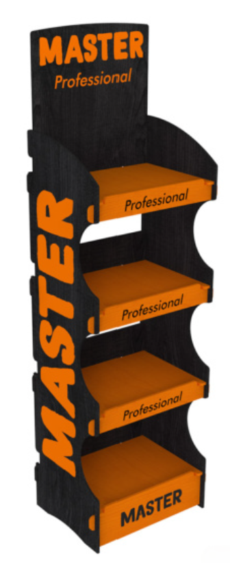 Easy-Assembly 4-Tier Wooden Display Rack,Beverage Promo Solutions,Easy-Assembly 4-Tier Wooden Display Rack