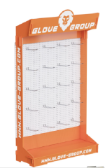 Wooden Display Rack with Pegboard and Hooks,Beverage Promo Solutions,Wooden Display Rack with Pegboard and Hooks