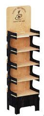 Easy-Assembly 5-Tier Wooden Display Rack,Beverage Promo Solutions,Easy-Assembly 5-Tier Wooden Display Rack