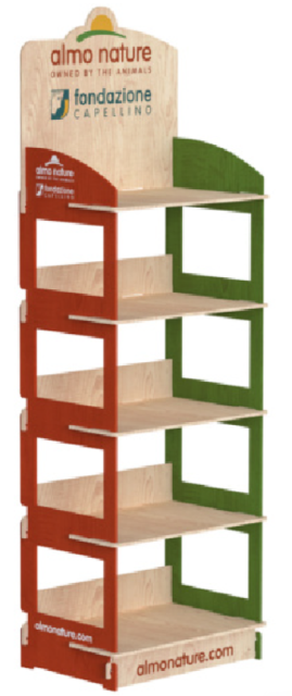 Easy-Assembly 5-Tier Wooden Display Rack,Beverage Promo Solutions,Easy-Assembly 5-Tier Wooden Display Rack