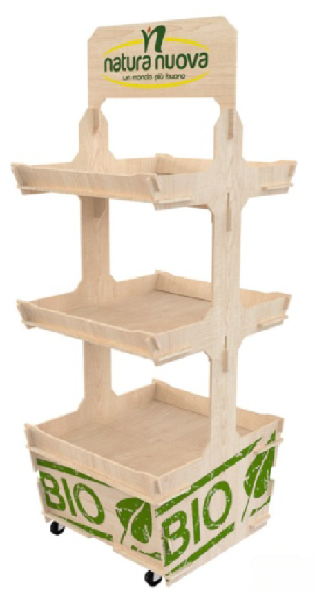 3-Tier Wooden Display Rack with Wheels,Beverage Promo Solutions,3-Tier Wooden Display Rack with Wheels