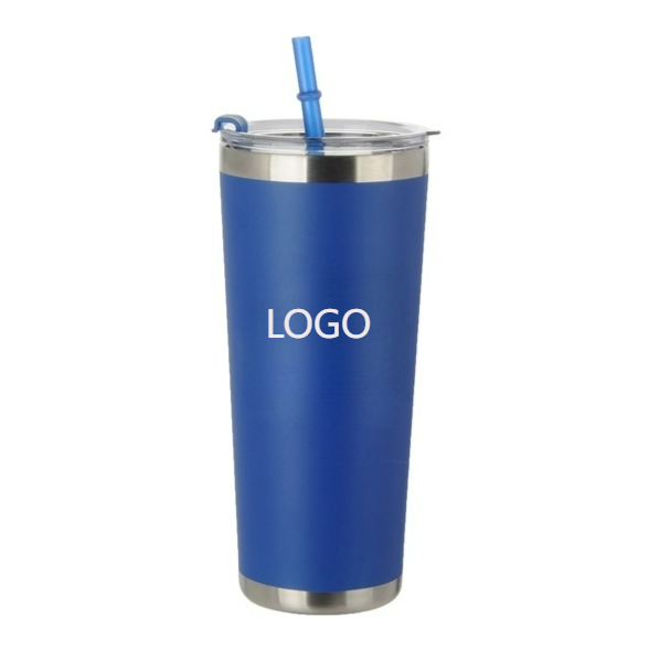 20 oz. Stainless Steel Tumbler with Straw,Beverage Promo Solutions,20 oz. Stainless Steel Tumbler with Straw