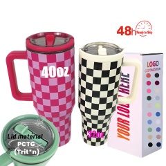Custom 40oz Checkered Tumbler,Beverage Promo Solutions,Custom 40oz Checkered Tumbler