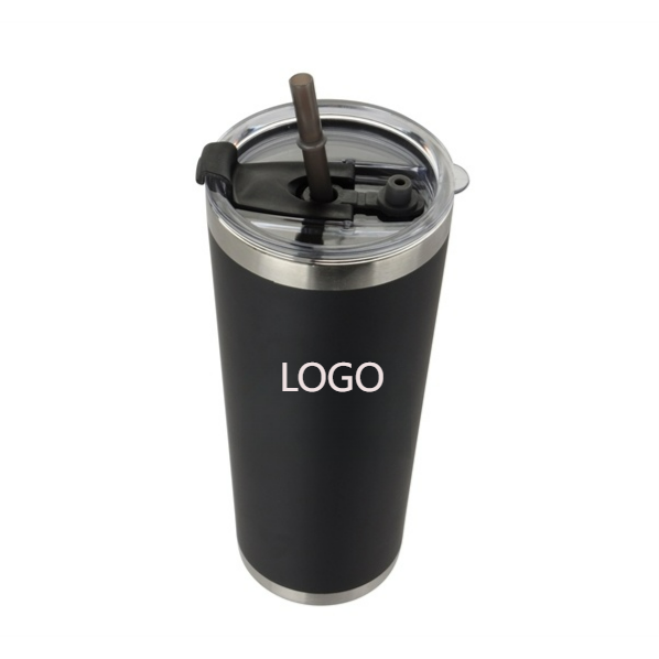 20 oz. Stainless Steel Tumbler with Straw,Beverage Promo Solutions,20 oz. Stainless Steel Tumbler with Straw