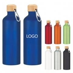 25 Oz. Aluminum Tundra Bike Bottle With Bamboo Lid,Beverage Promo Solutions,25 Oz. Aluminum Tundra Bike Bottle With Bamboo Lid
