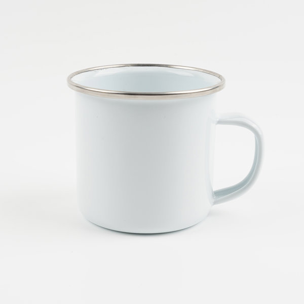 Promo 8 oz. Enamel Mug With Silver Rim,Beverage Promo Solutions,Promo 8 oz. Enamel Mug With Silver Rim