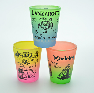 Spray colored shot glass,Beverage Promo Solutions,Spray colored shot glass