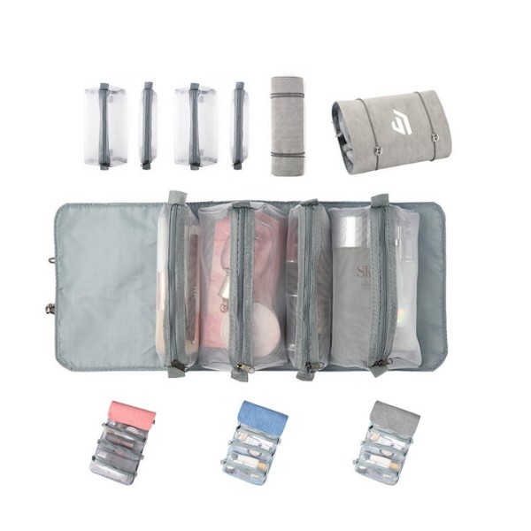 4 Fold Detachable Roll Up Makeup Bag,Beverage Promo Solutions,4 Fold Detachable Roll Up Makeup Bag