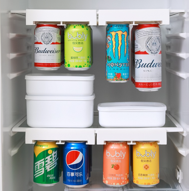 Refrigerator Hanging Can Dispenser Rack - Adjustable Storage Organizer,Beverage Promo Solutions,Refrigerator Hanging Can Dispenser Rack - Adjustable Storage Organizer