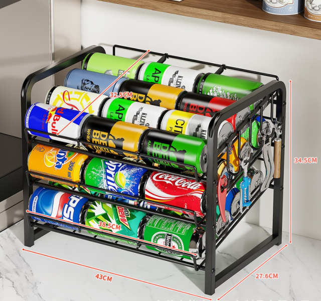 Multi-Layer Rolling Drawer Can Storage Rack for Beverages,Beverage Promo Solutions,Multi-Layer Rolling Drawer Can Storage Rack for Beverages