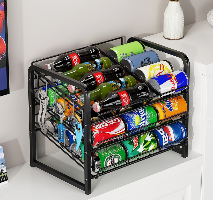 Multi-Layer Rolling Drawer Can Storage Rack for Beverages,Beverage Promo Solutions,Multi-Layer Rolling Drawer Can Storage Rack for Beverages