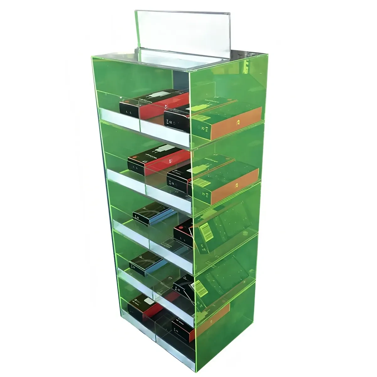 Custom 5-Shelf Cell Accessory Floor Display Rack,Beverage Promo Solutions,Custom 5-Shelf Cell Accessory Floor Display Rack