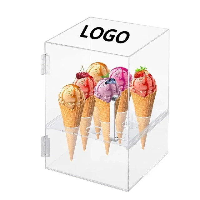 Custom Retail Acrylic Waffle Cone Display Case,Beverage Promo Solutions,Custom Retail Acrylic Waffle Cone Display Case