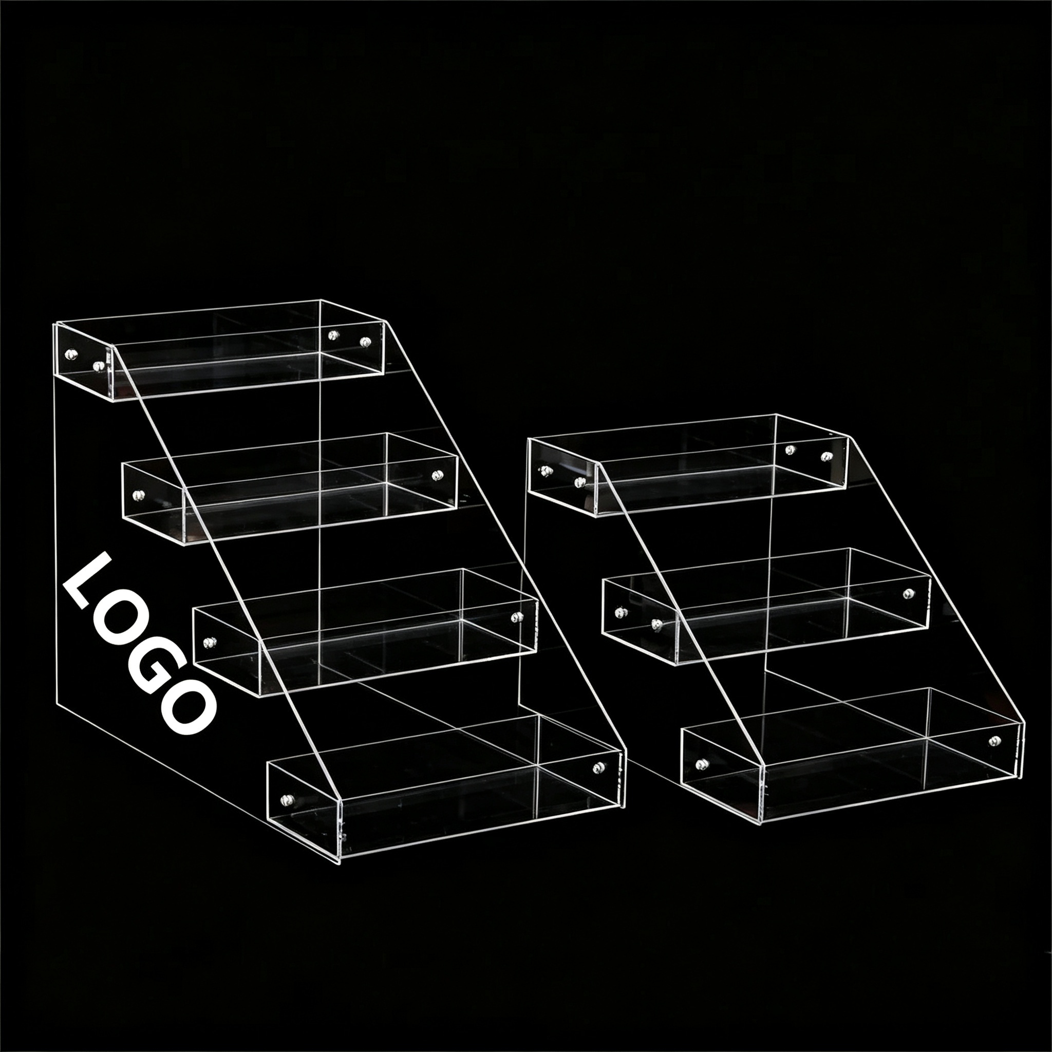 Tiered Acrylic Countertop Display Stand,Beverage Promo Solutions,Tiered Acrylic Countertop Display Stand
