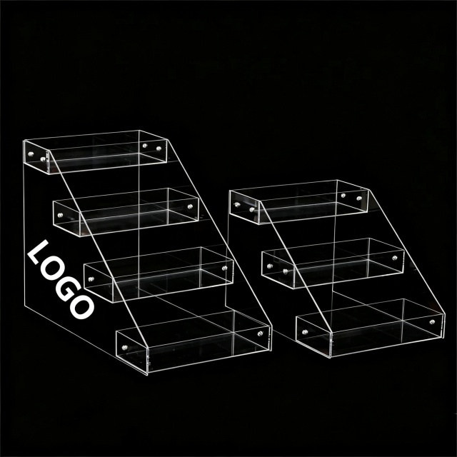 Tiered Acrylic Countertop Display Stand,Beverage Promo Solutions,Tiered Acrylic Countertop Display Stand
