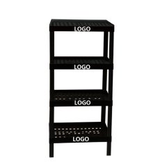4‑Tier Perforated Plastic Floor Display Stand,Beverage Promo Solutions,4-Tier Plastic Display Rack