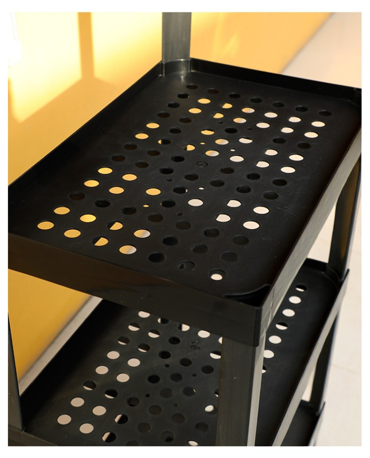 4‑Tier Perforated Plastic Floor Display Stand,Beverage Promo Solutions,4-Tier Plastic Display Rack