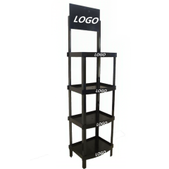 3‑Tier Plastic Floor Display Rack With Arched Header,Beverage Promo Solutions,4-Tier Plastic Display Rack