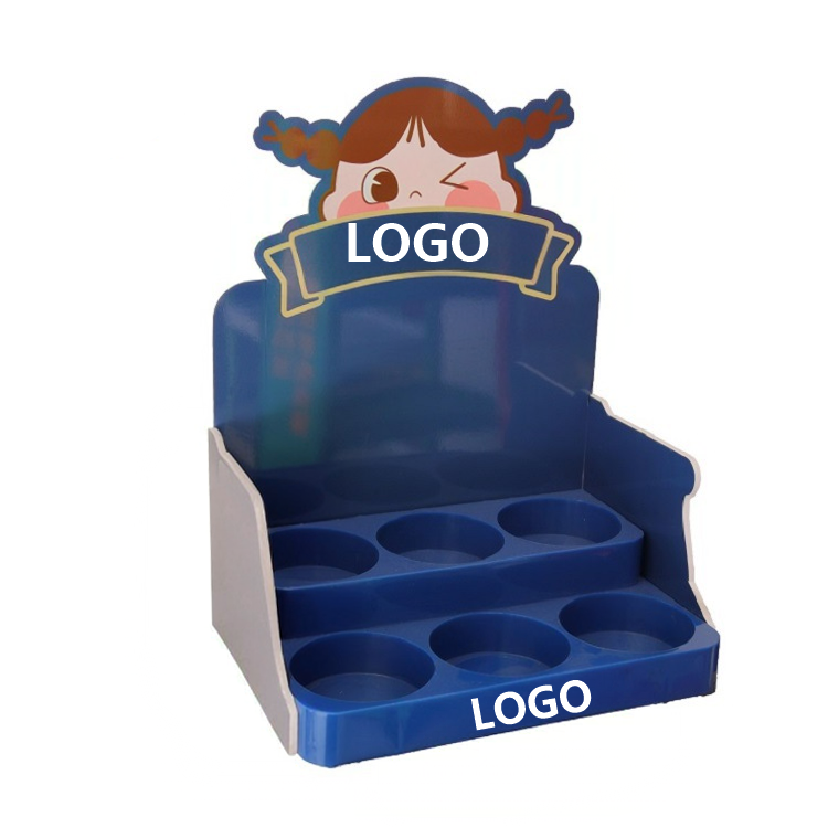 Cartoon Topper Countertop Bottle Display Stand,Beverage Promo Solutions,2-Tier Plastic Display Rack